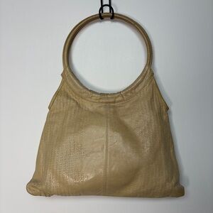 Sabina New York Leather Ring Handle Hobo Bag